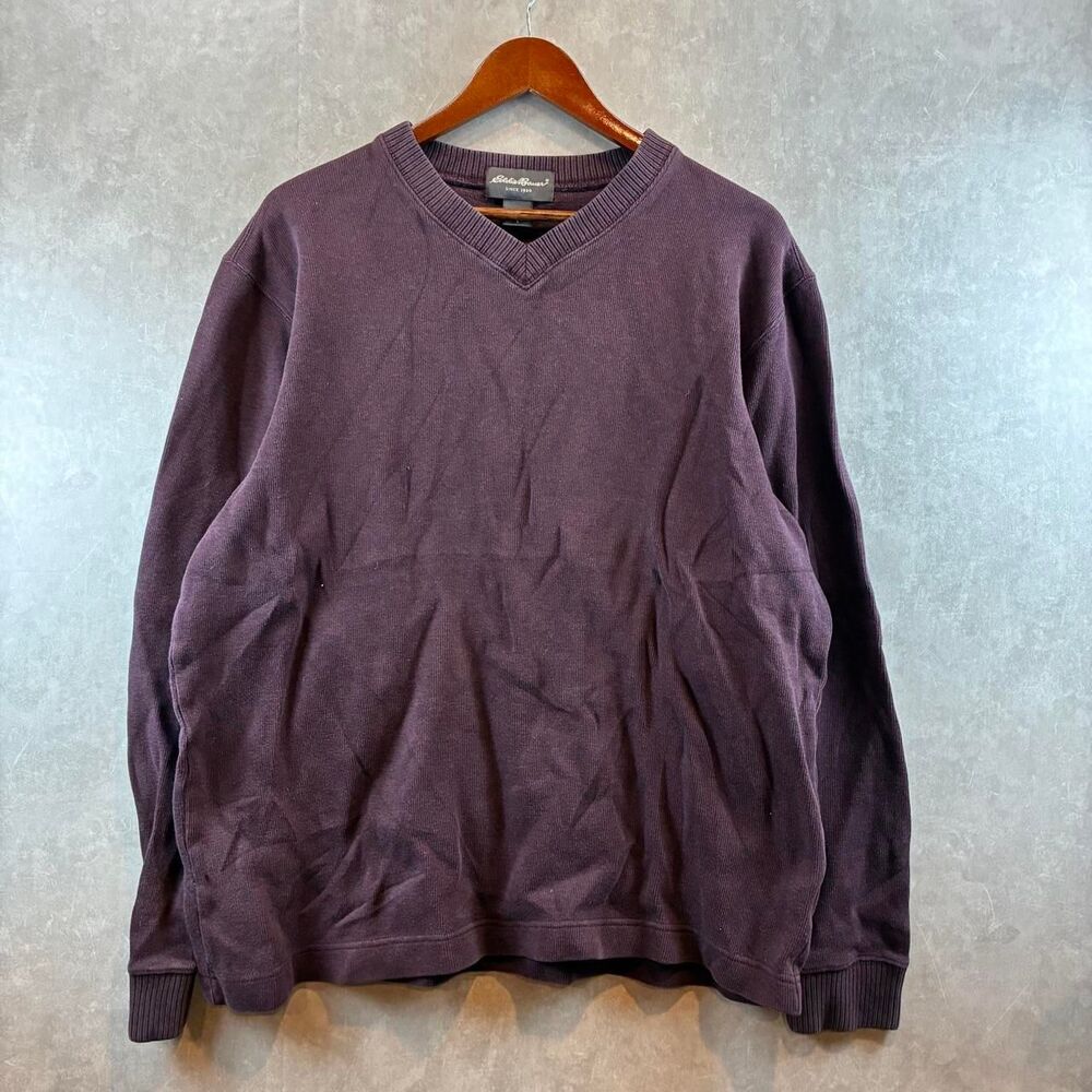 Eddie-bauer Men's Brown and Purple Jumper